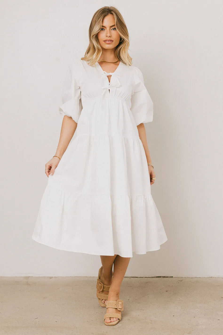 Nadia Midi Dress in Cream - FINAL SALE sold by bohme
