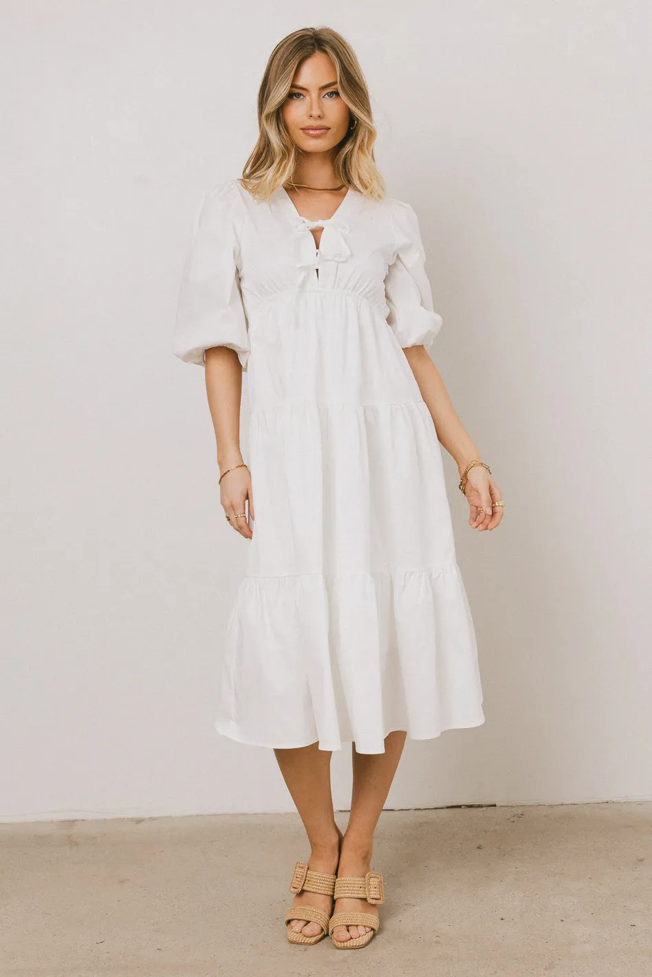 Nadia Midi Dress in Cream - FINAL SALE sold by bohme product image thumbnail 3