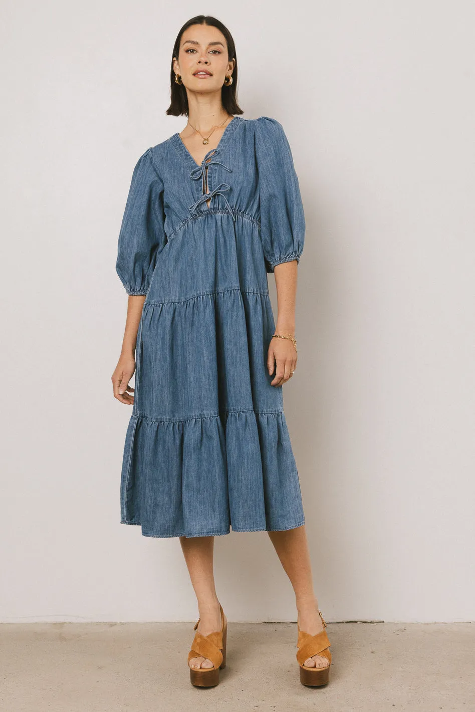 Nadia Midi Dress in Light Wash sold by bohme product image thumbnail 4