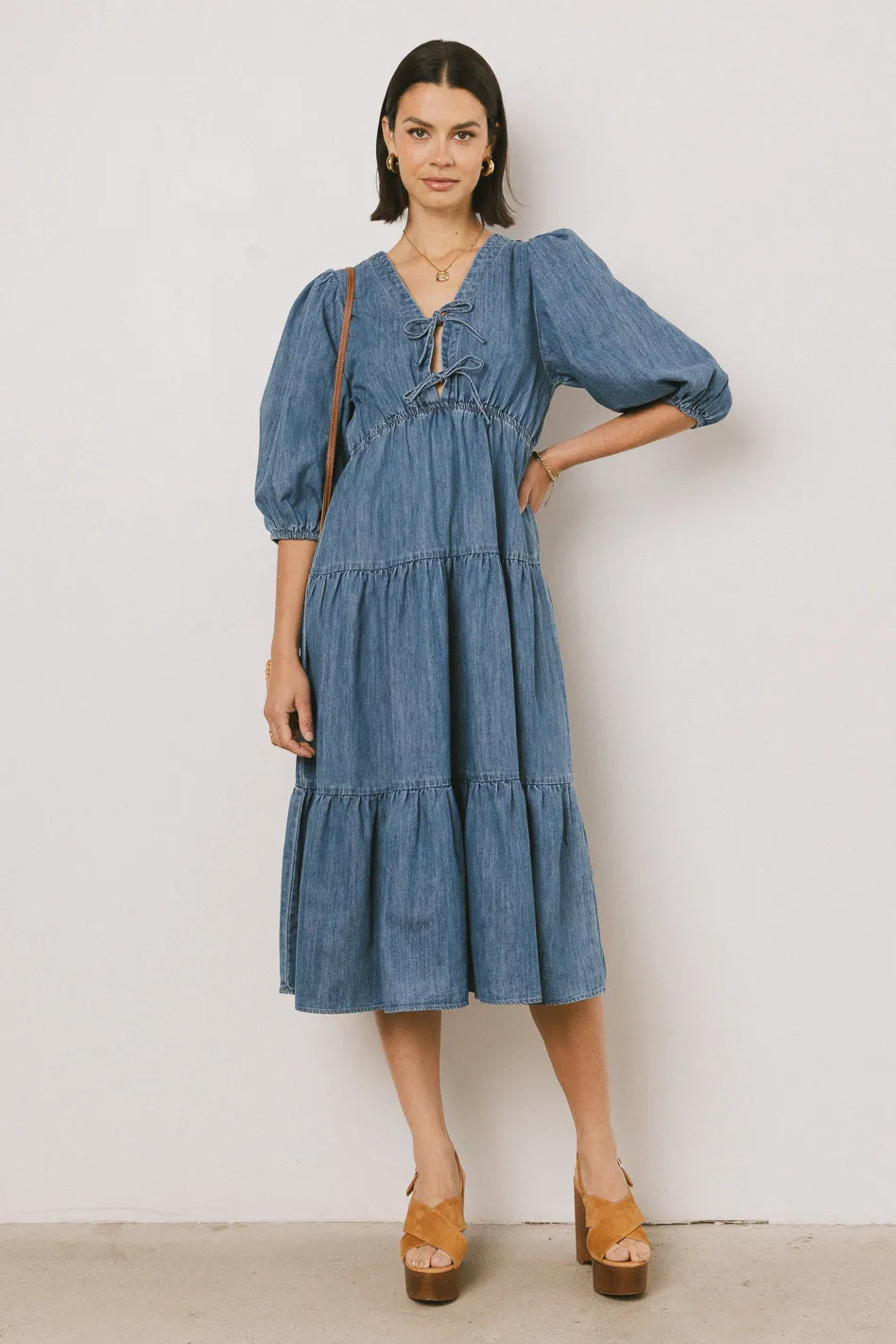 Nadia Midi Dress in Light Wash sold by bohme product image thumbnail 3