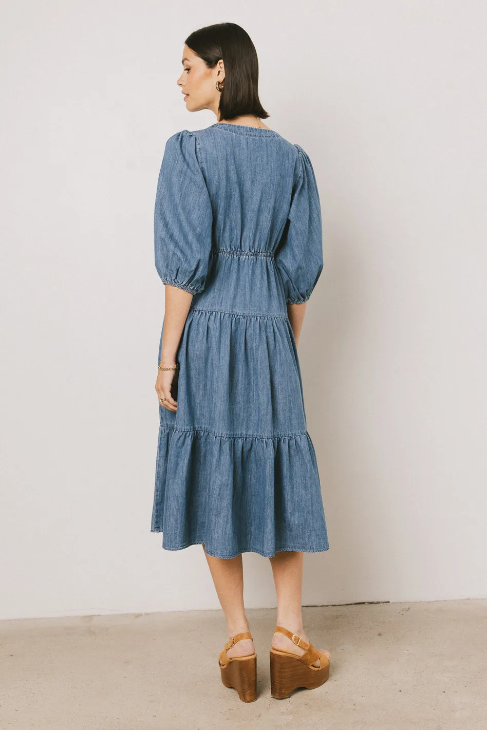 Nadia Midi Dress in Light Wash sold by bohme product image thumbnail 5