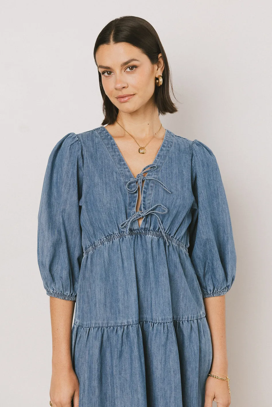 Nadia Midi Dress in Light Wash sold by bohme product image thumbnail 2
