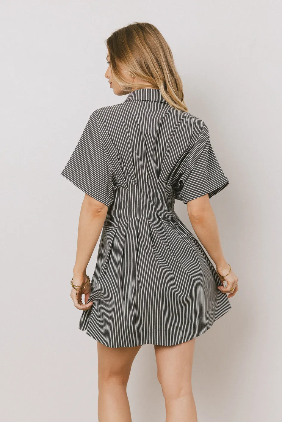 Erica Button Front Mini Dress in Grey - FINAL SALE sold by bohme product image thumbnail 5