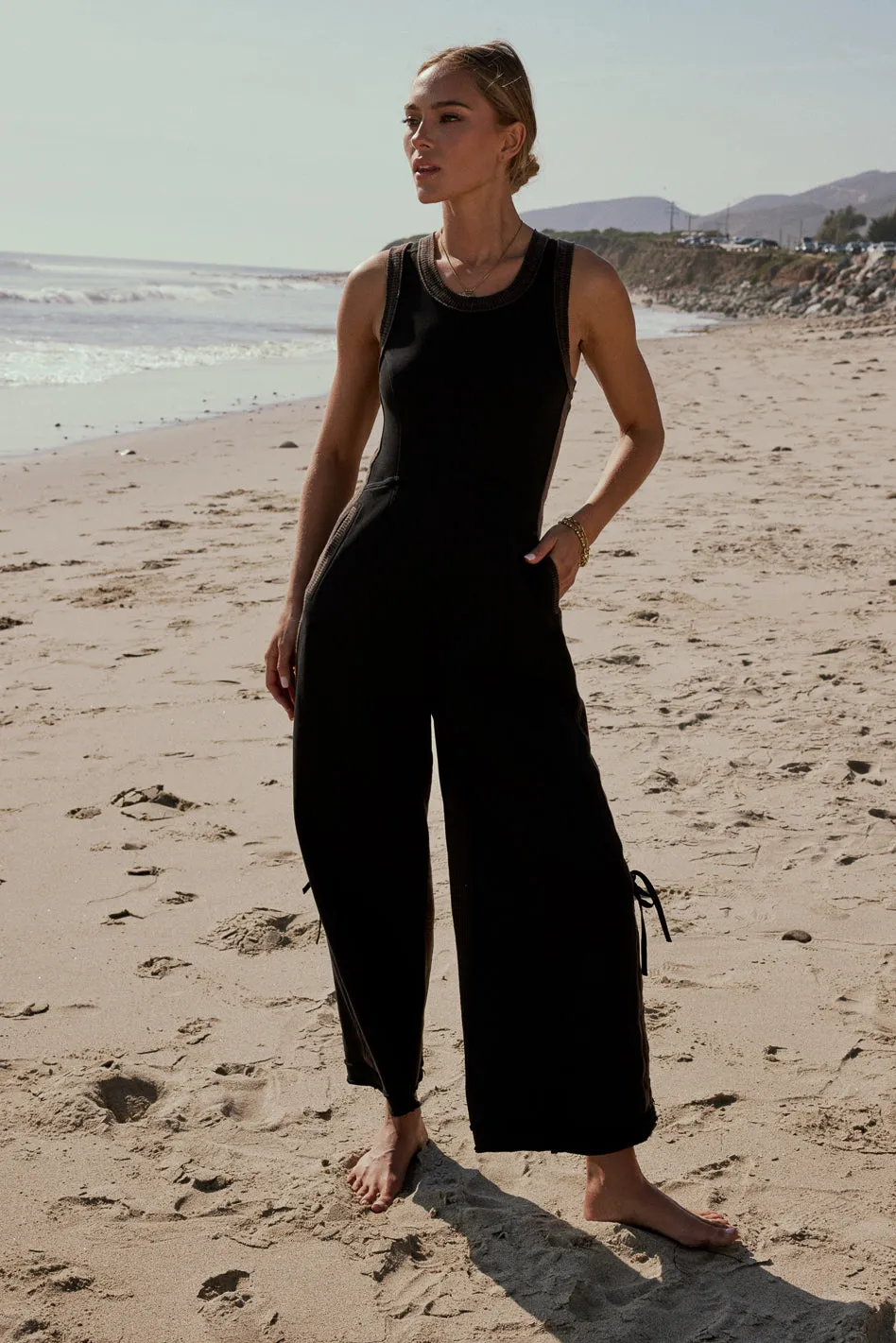 Tristan Knit Jumpsuit in Charcoal sold by bohme product image thumbnail 3