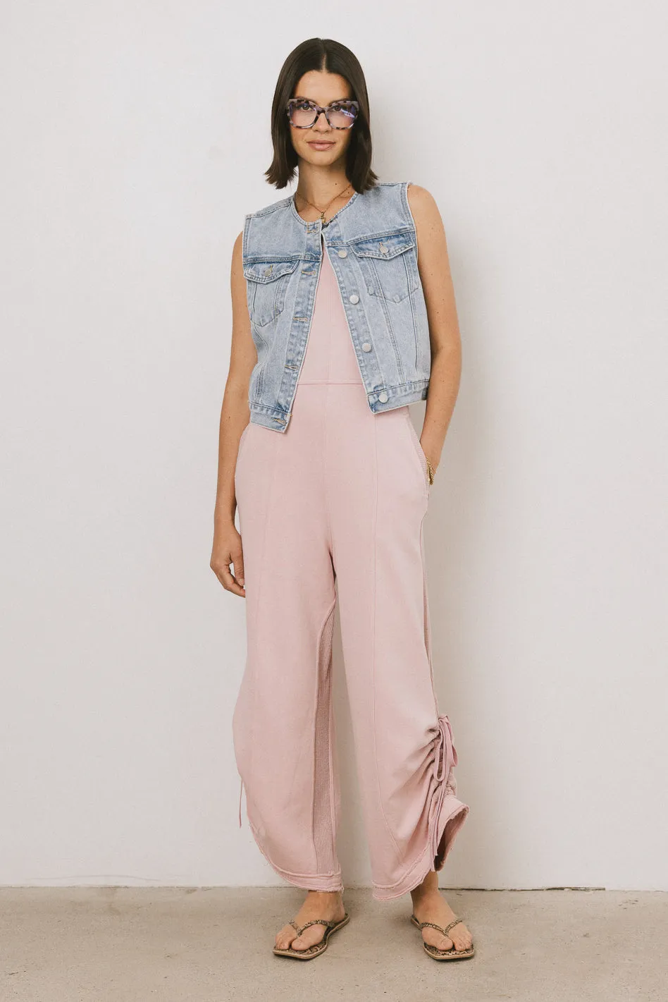 Tristan Knit Jumpsuit in Pink - FINAL SALE sold by bohme product image thumbnail 2