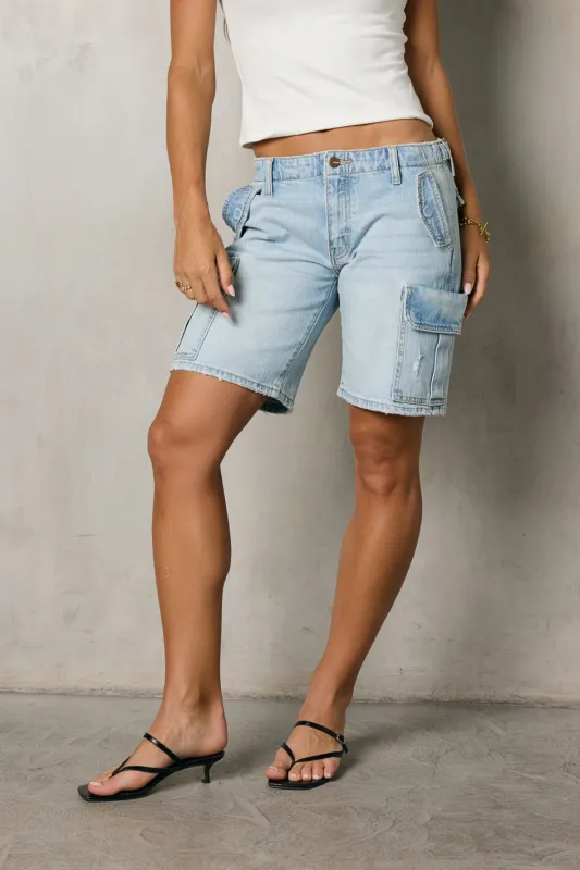 Zora Light Wash Cargo Shorts - FINAL SALE sold by bohme