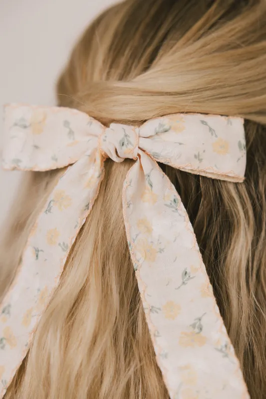 Callan Floral Bow in Yellow - FINAL SALE sold by bohme