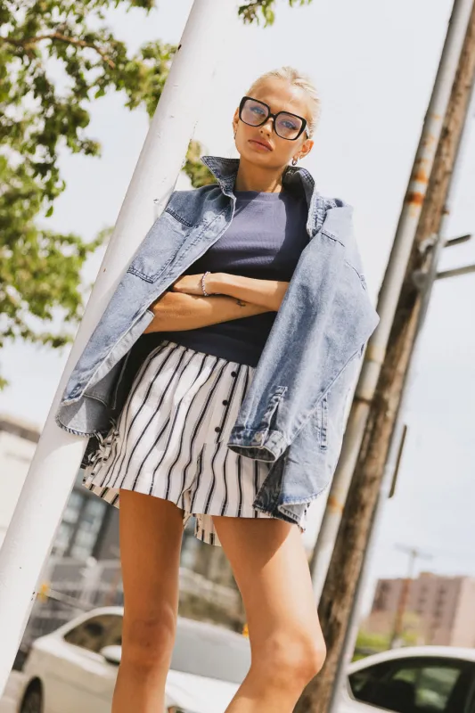 Alma Striped Shorts sold by bohme