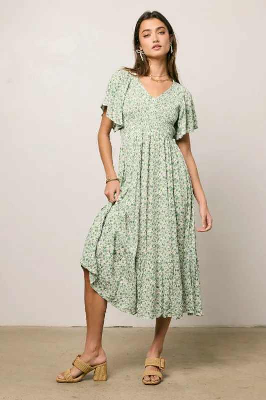 Kade Floral Midi Dress in Sage - FINAL SALE sold by bohme