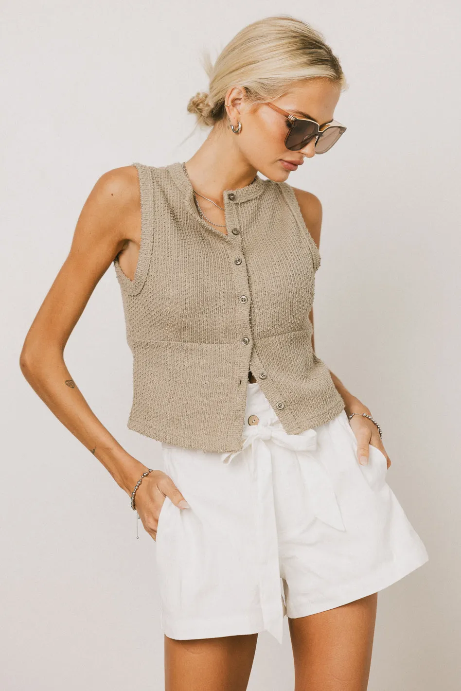 Griffin Knit Tank Top in Sage sold by bohme product image thumbnail 3