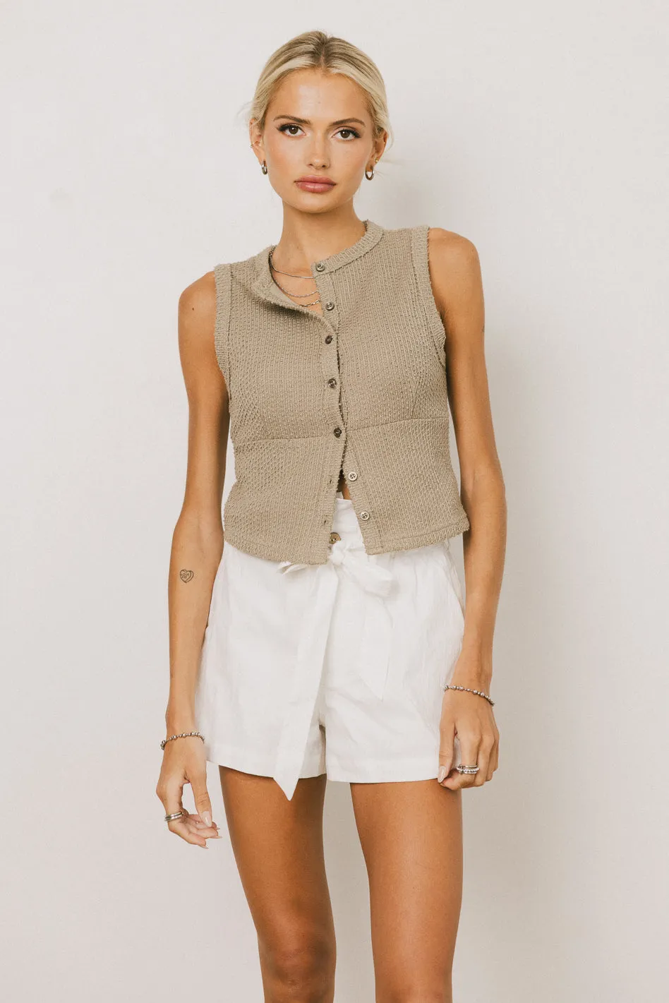 Griffin Knit Tank Top in Sage sold by bohme product image thumbnail 2