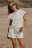 Jessie Striped Shorts in Sage - FINAL SALE sold by bohme