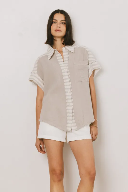 Easton Mixed Media Blouse sold by bohme