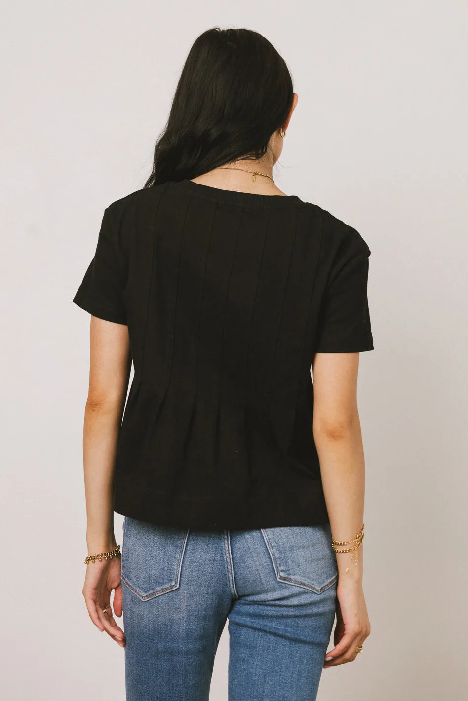 Cattelain Pleated Top in Black sold by bohme product image thumbnail 4