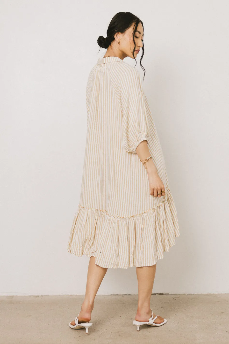 Theo Striped Midi Dress in Mustard - FINAL SALE sold by bohme product image thumbnail 5