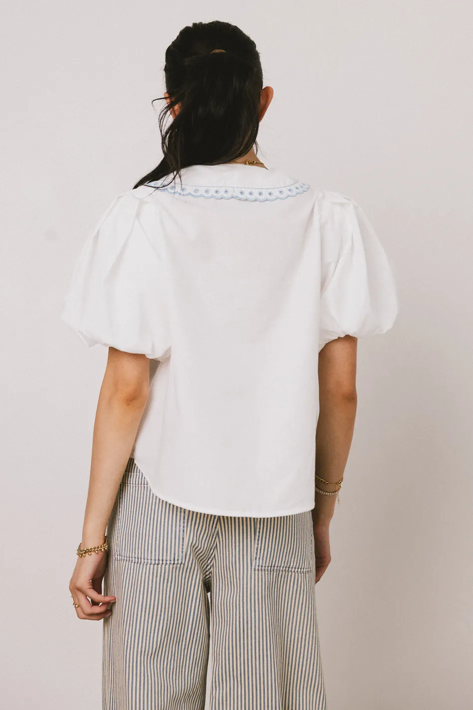 Lara Embroidered Blouse in Off White - FINAL SALE sold by bohme product image thumbnail 5