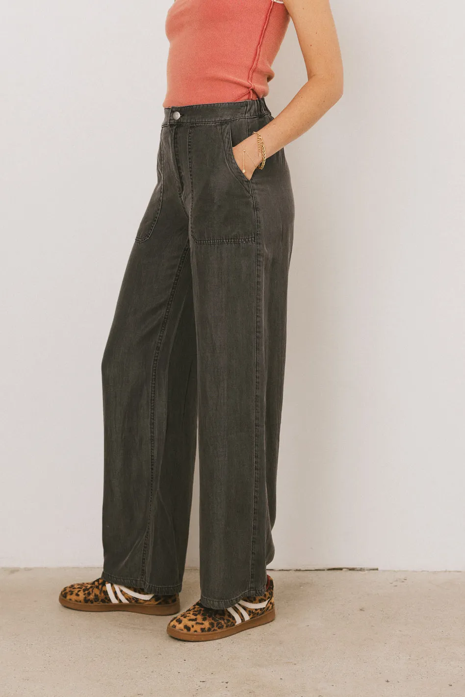 Reece Wide Leg Pants in Black - FINAL SALE sold by bohme product image thumbnail 3