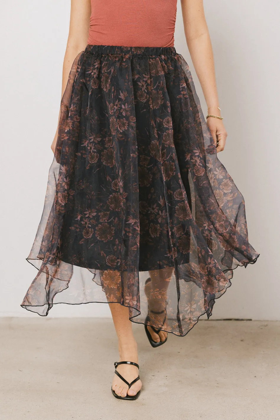 Atlas Floral Asymmetrical Skirt - FINAL SALE sold by bohme