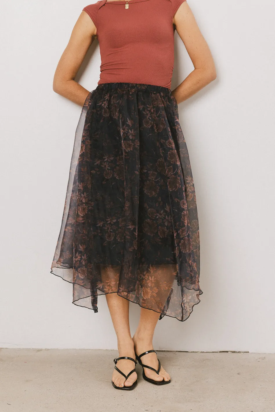 Atlas Floral Asymmetrical Skirt - FINAL SALE sold by bohme product image thumbnail 3