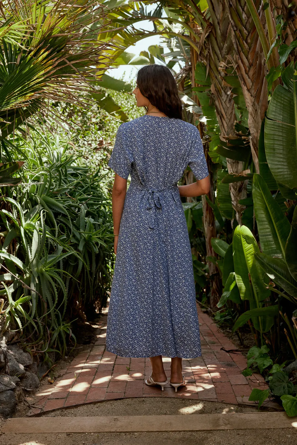 Ember Floral Midi Dress in Blue sold by bohme product image thumbnail 3