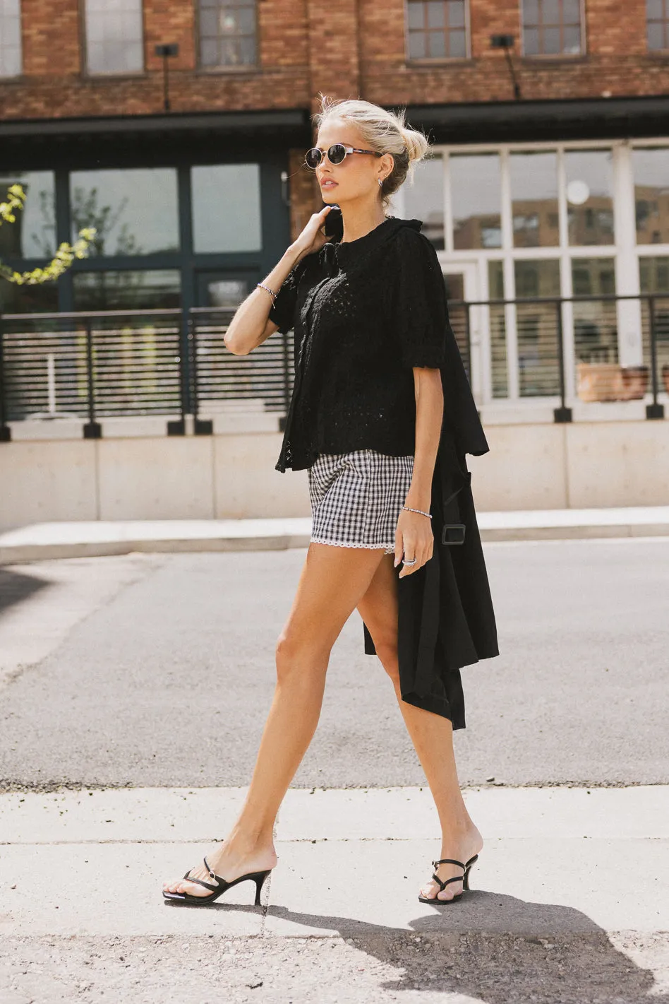 Lyla Collared Lace Top in Black - FINAL SALE sold by bohme product image thumbnail 2
