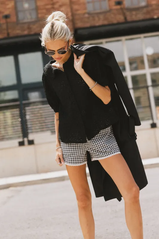 Lyla Collared Lace Top in Black - FINAL SALE sold by bohme