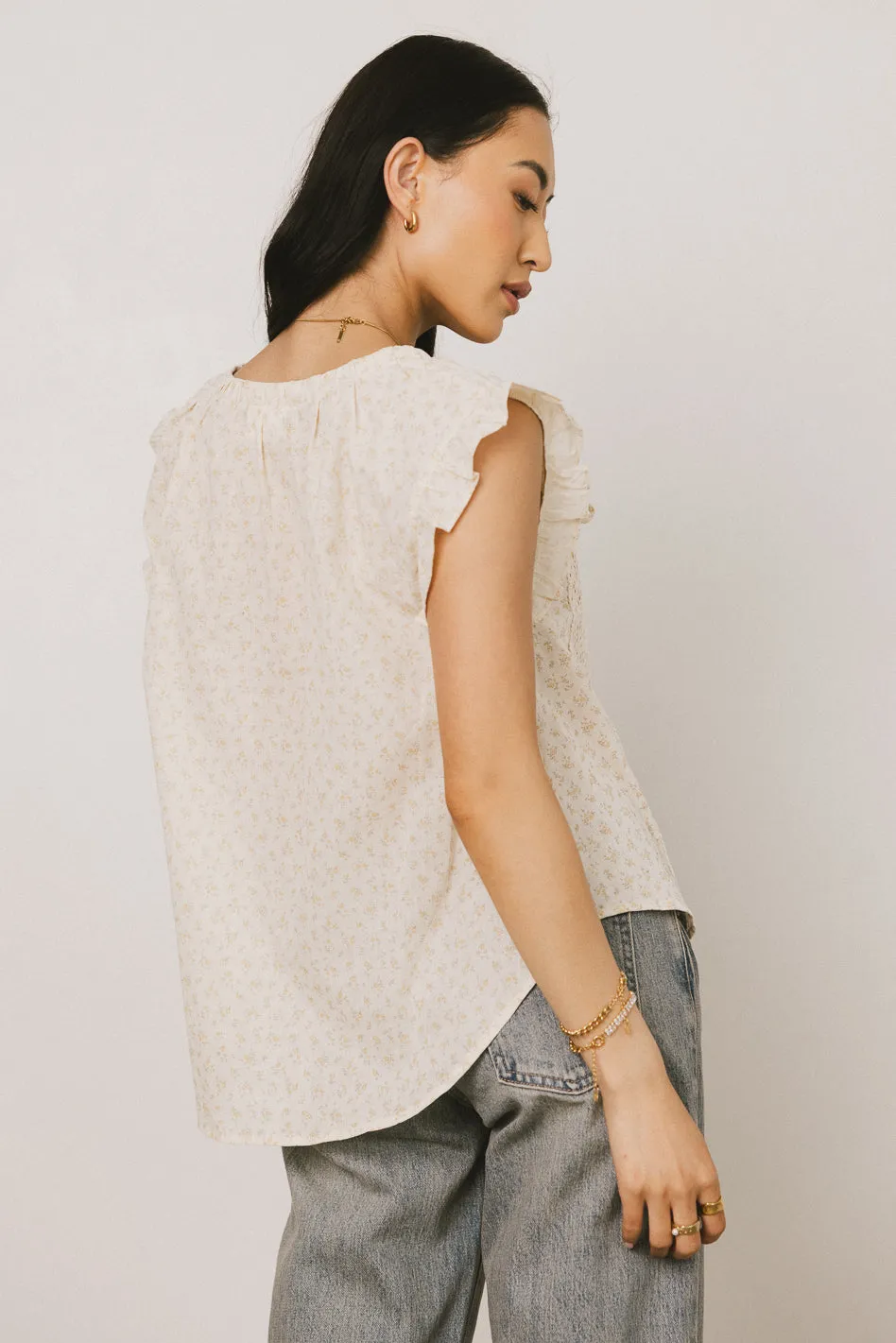 Rome Floral Blouse in Yellow sold by bohme product image thumbnail 5