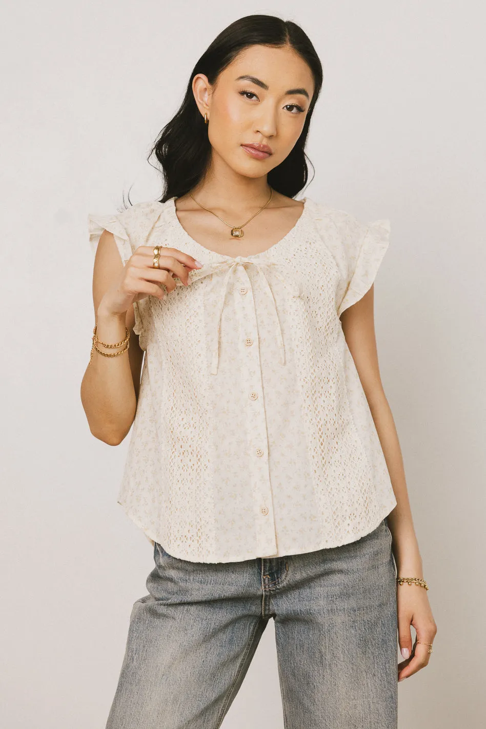 Rome Floral Blouse in Yellow sold by bohme product image thumbnail 4