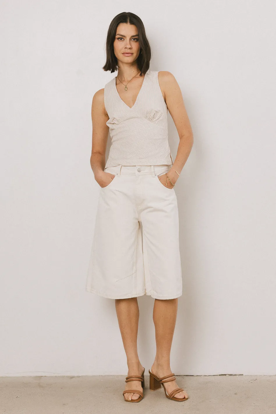 Alden Bermuda Shorts in Cream - FINAL SALE sold by bohme product image thumbnail 5