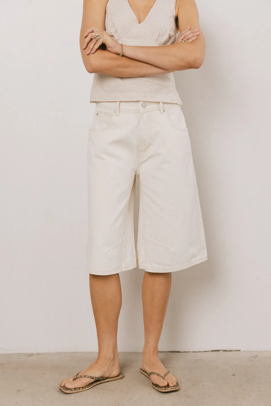 Alden Bermuda Shorts in Cream - FINAL SALE sold by bohme
