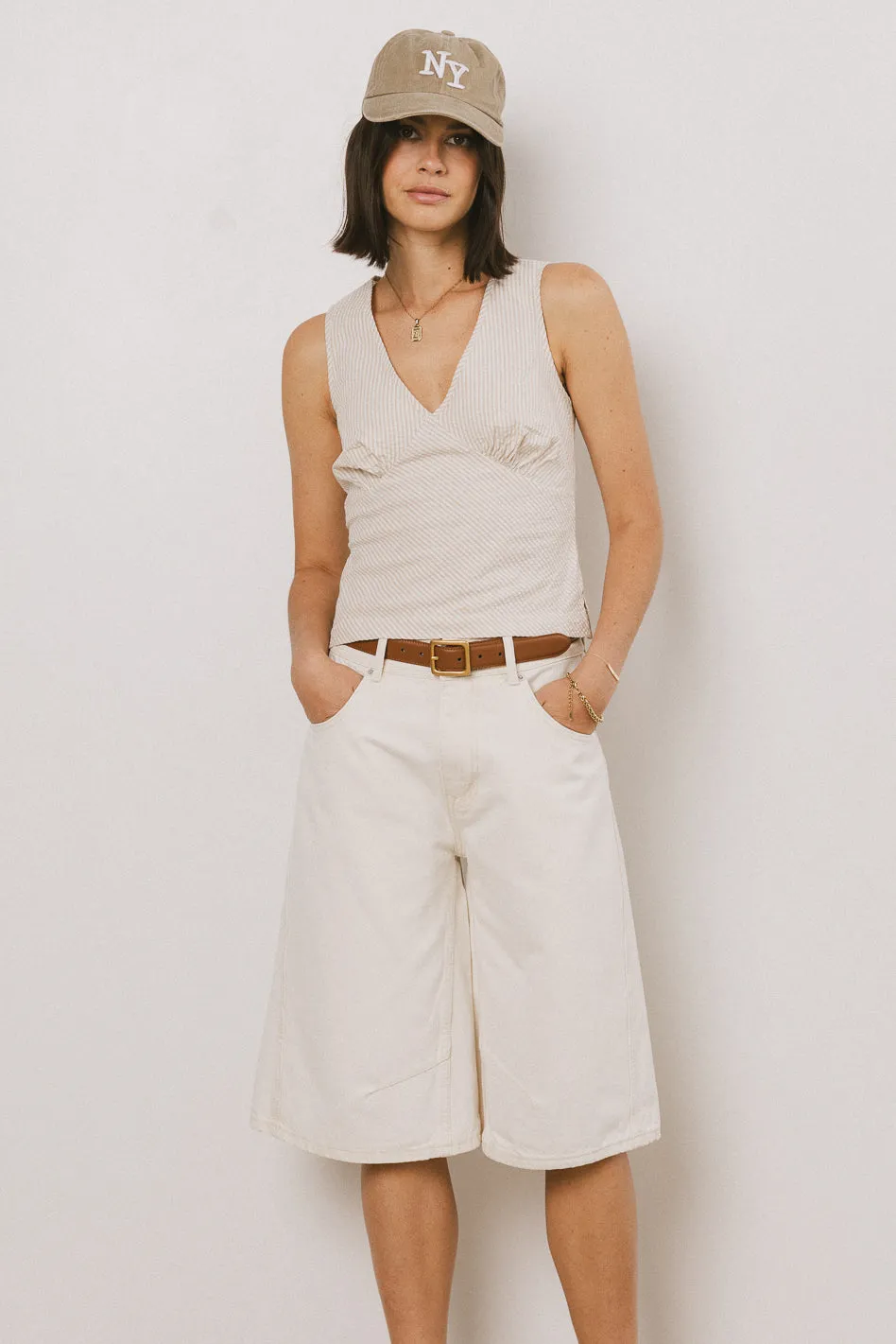 Alden Bermuda Shorts in Cream - FINAL SALE sold by bohme product image thumbnail 2