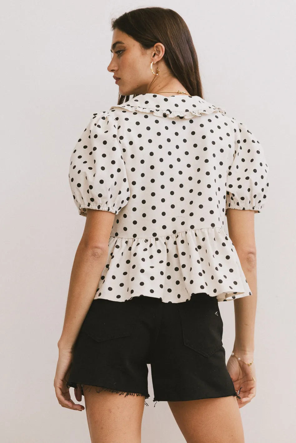 Nova Polka Dot Peplum Top - FINAL SALE sold by bohme product image thumbnail 4