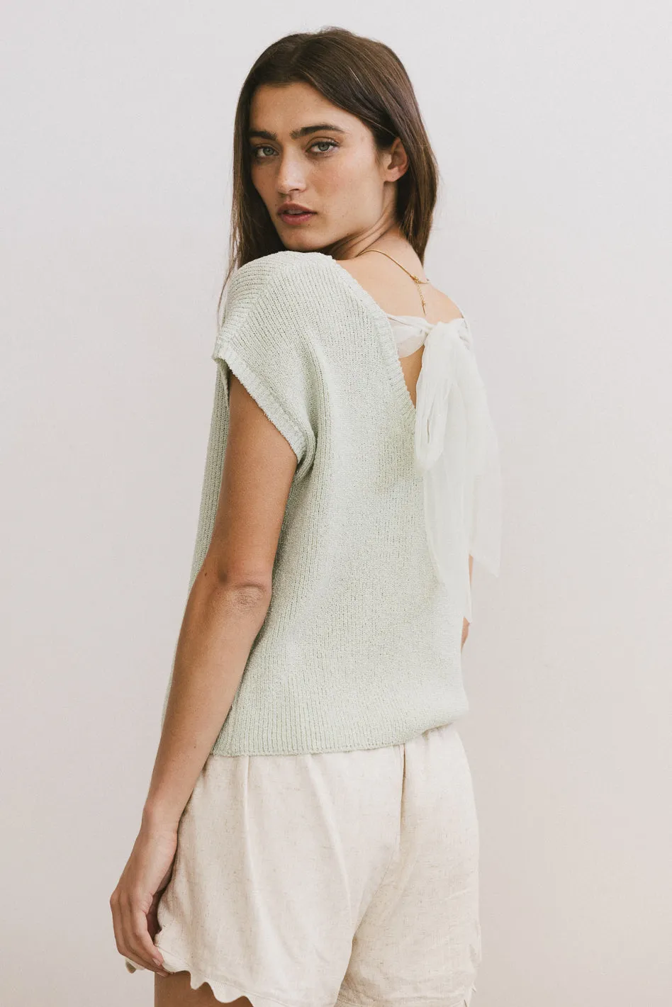 Amy Knit Top in Sage - FINAL SALE sold by bohme product image thumbnail 2
