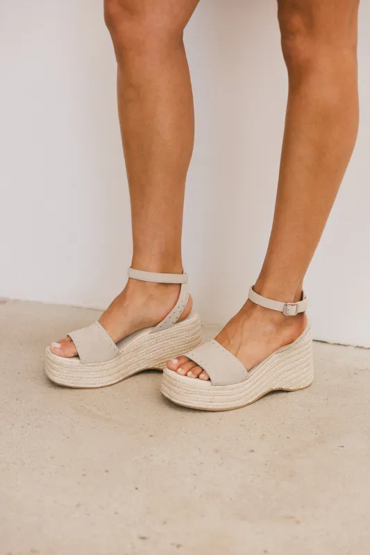 Pascha Wedge Sandal in Sand sold by bohme