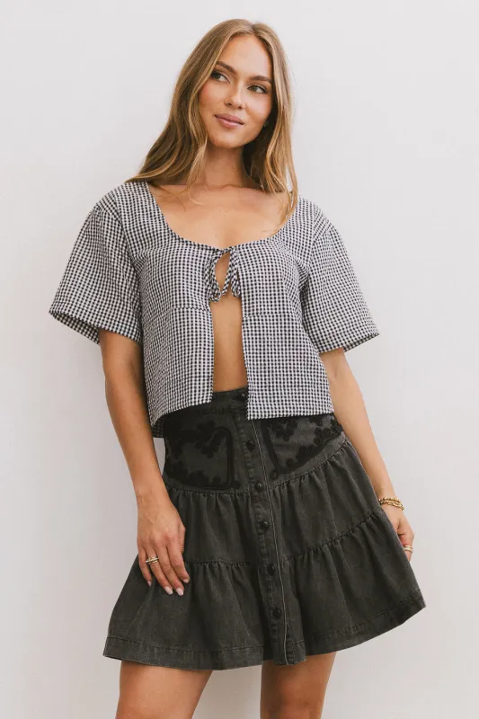 Ember Gingham Top in Black sold by bohme