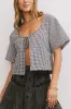 Ember Gingham Top in Black sold by bohme
