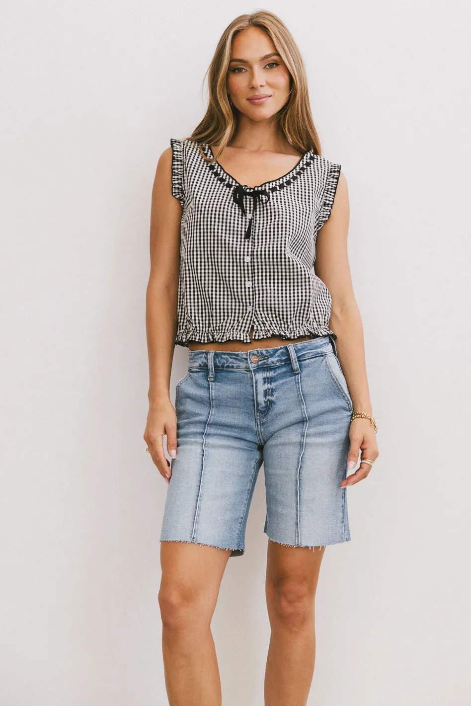 Calvin Gingham Tank in Black sold by bohme product image thumbnail 2