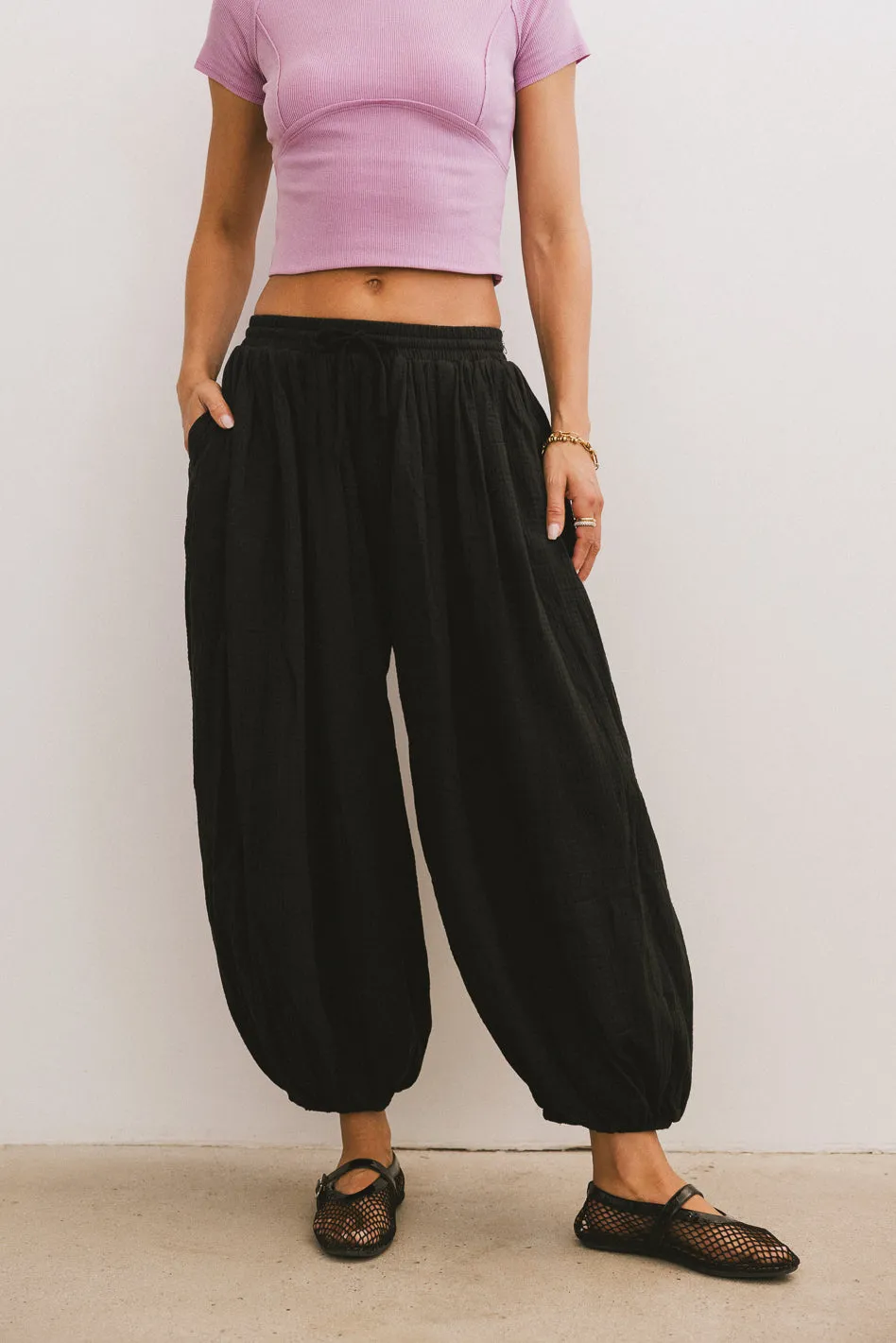 Jalen Loose Joggers in Black - FINAL SALE sold by bohme