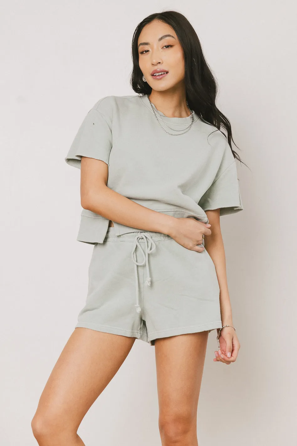 Willa Knit Shorts in Sage - FINAL SALE sold by bohme product image thumbnail 2