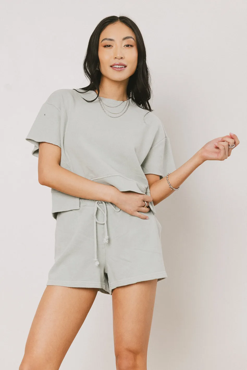 Willa Knit Shorts in Sage - FINAL SALE sold by bohme product image thumbnail 5