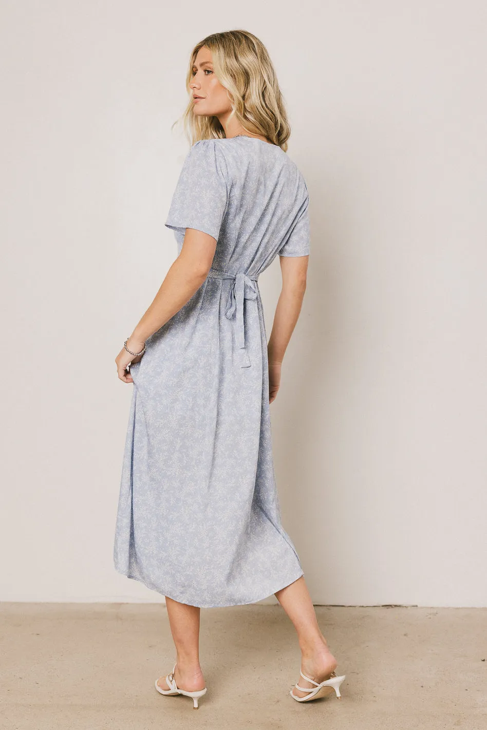 Kade Floral Midi Dress in Blue - FINAL SALE sold by bohme product image thumbnail 3