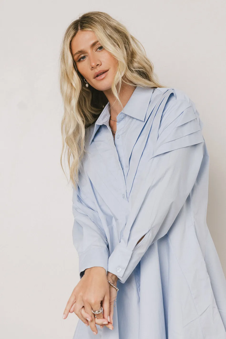 Juliet Collared Mini Dress in Blue - FINAL SALE sold by bohme product image thumbnail 3