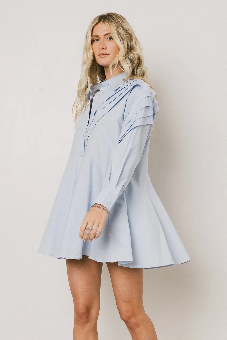 Juliet Collared Mini Dress in Blue - FINAL SALE sold by bohme