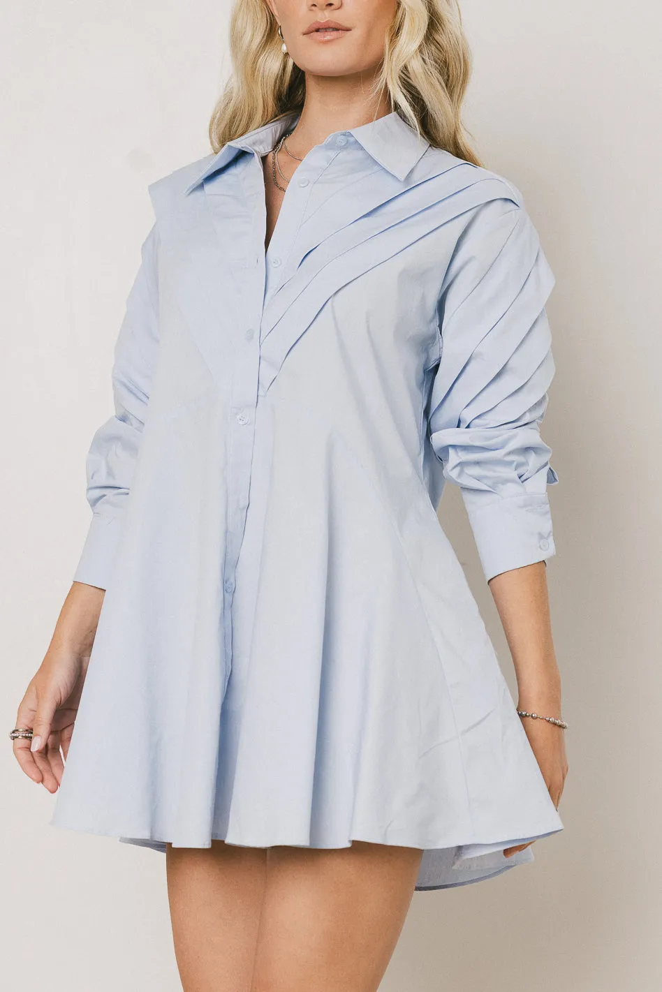 Juliet Collared Mini Dress in Blue - FINAL SALE sold by bohme product image thumbnail 4