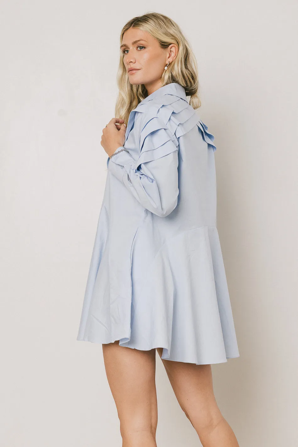 Juliet Collared Mini Dress in Blue - FINAL SALE sold by bohme product image thumbnail 5