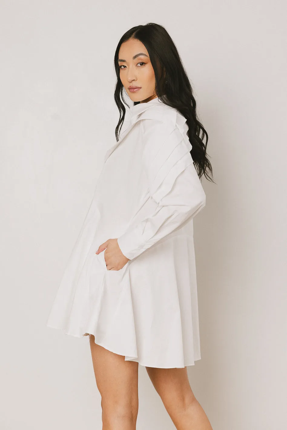 Juliet Collared Mini Dress in White - FINAL SALE sold by bohme product image thumbnail 4