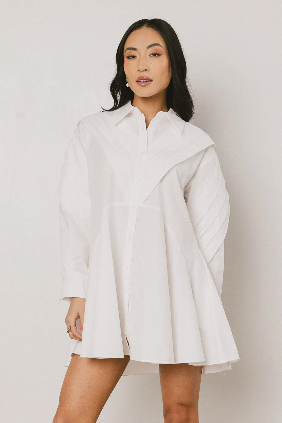 Juliet Collared Mini Dress in White - FINAL SALE sold by bohme product image thumbnail 2