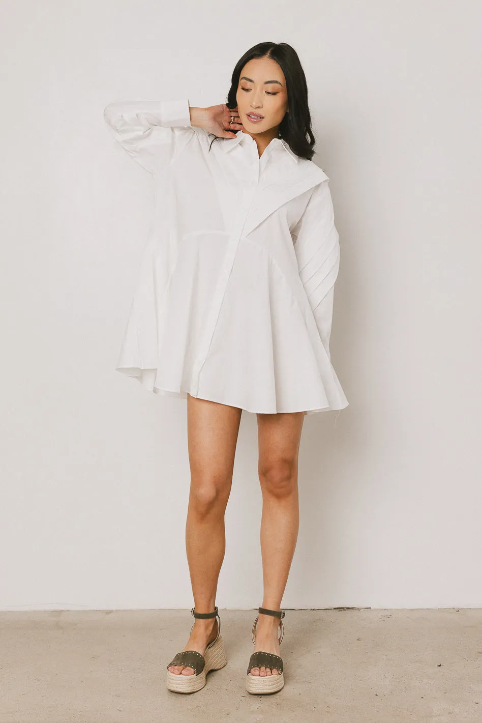 Juliet Collared Mini Dress in White - FINAL SALE sold by bohme product image thumbnail 5
