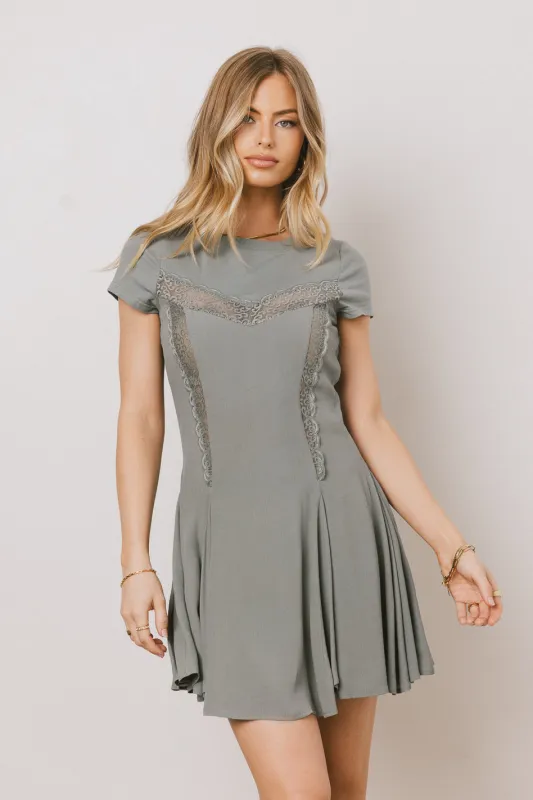Erin Cap Sleeve Mini Dress in Sage - FINAL SALE sold by bohme