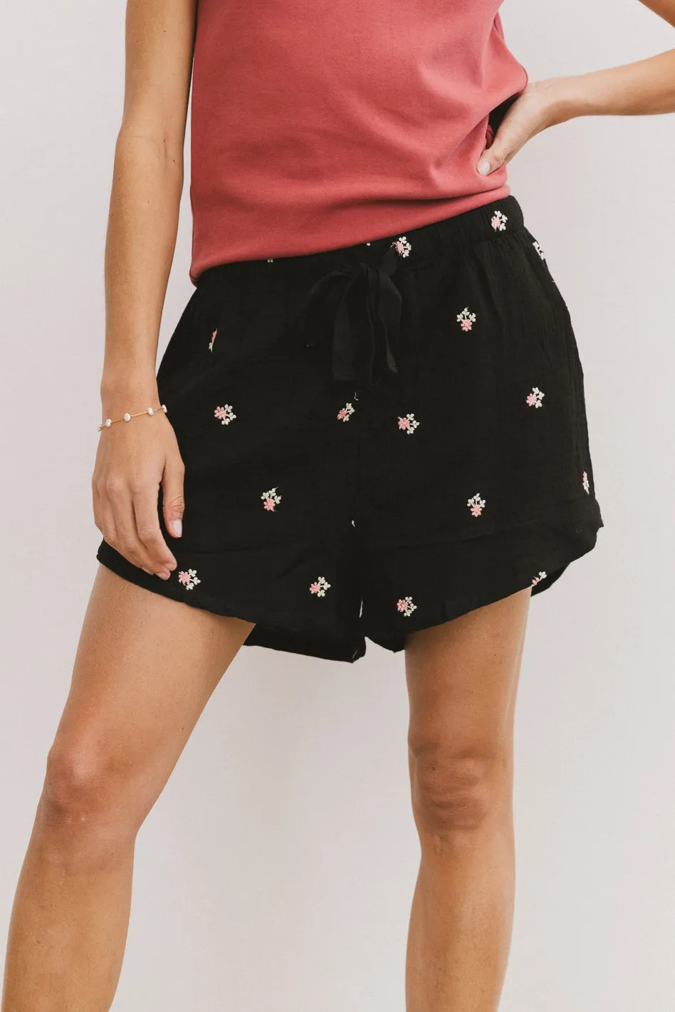 Elia Floral Shorts in Black - FINAL SALE sold by bohme product image thumbnail 2